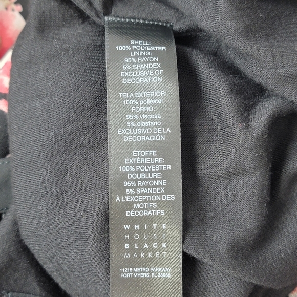 WHBM Black Elegant Boho Floral Embroidered Cold Shoulder Ruffled Maxi Dress Sz 6 - Picture 14 of 16